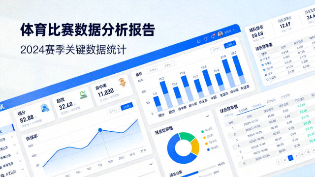 体育比赛数据分析图表与统计面板